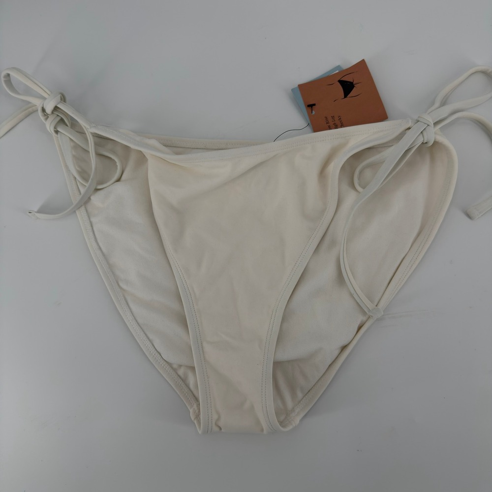 Shade & Shore Bikini Bottom Side Tie Modern Women Size XL Off White